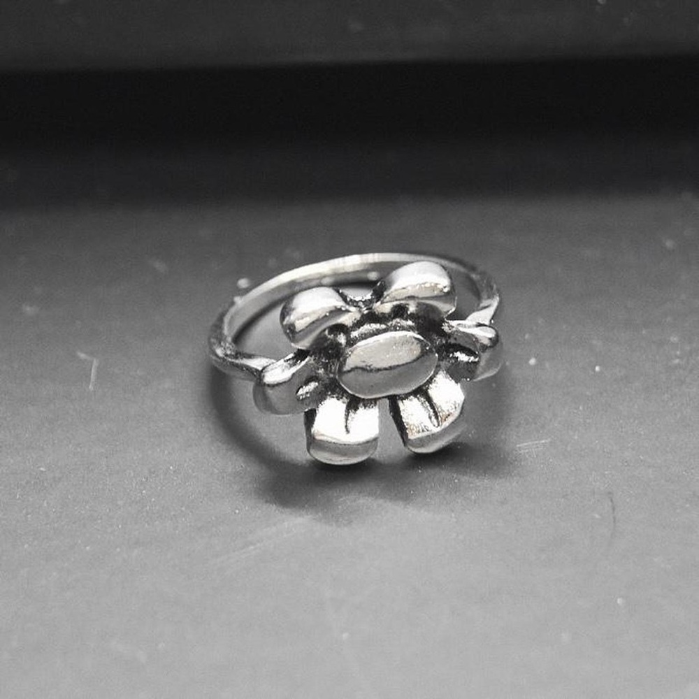 Boho Silver Flower Ring